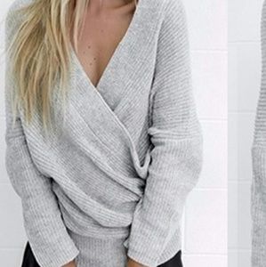 Knitted Wrap Sleeve Sweater/Dress